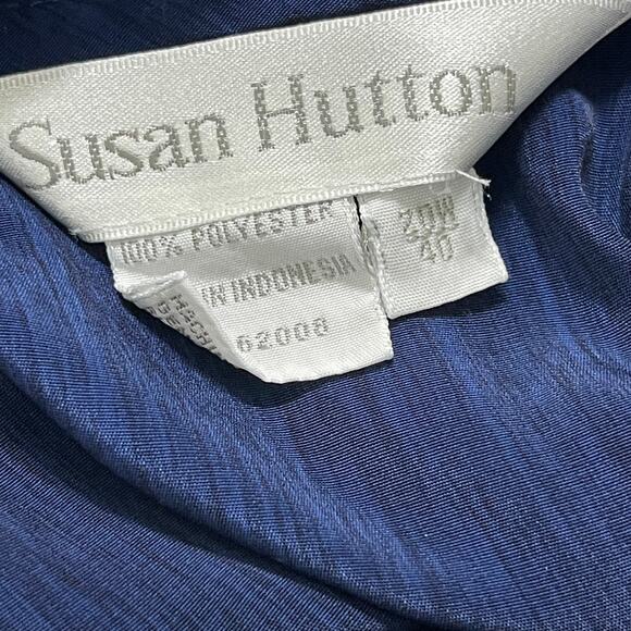 Susan Hutton Womens Top Blouse Plus 20W Blue Classic Minimalist Neutral Office - Picture 5 of 6